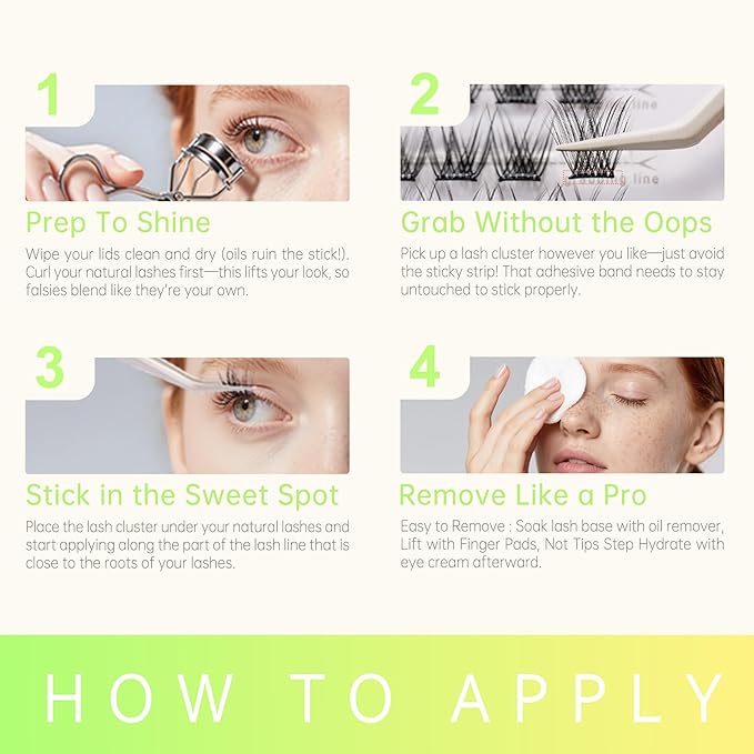 POP PRESS 10-12mm Go-To 2-in-1 Self-Adhesive Lash Clusters Kit, 1-Minute Pre-Glued Press-On, All-Rounder Tapered Tips, Includes Tweezers, All-Day No-Fall, Ideal for Everyday Runs
