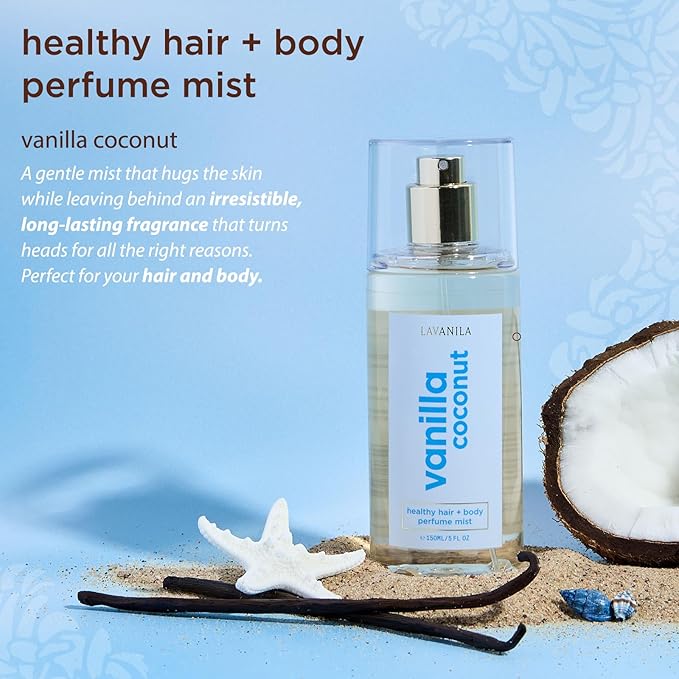 Lavanila Vanilla Coconut Hair & Body Mist for Women, 5 Oz – Tropical Vanilla Body Spray, Hair Perfume & Fragrance with Madagascar Vanilla – Lightweight Women’s Fragrance for Hair & Skin