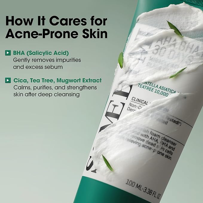 SOME BY MI AHA BHA PHA 30 Days Miracle Acne Clear Foam – Pack of 2 – Korean Acne Face Wash for Smooth & Clear Skin – Salicylic Acid Cleanser for Exfoliation & Sebum Control – Korean Skin Care