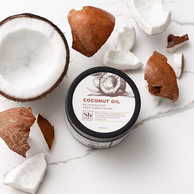 Soapbox Coconut & Shea Rejuvenating Deep Conditioner, Hydrating Hair Treatment for Dry, Damaged Hair - Leaves Hair Soft, Smooth, & Moisturized - Deep Conditioner Hair Mask with Coconut Oil - 12 oz