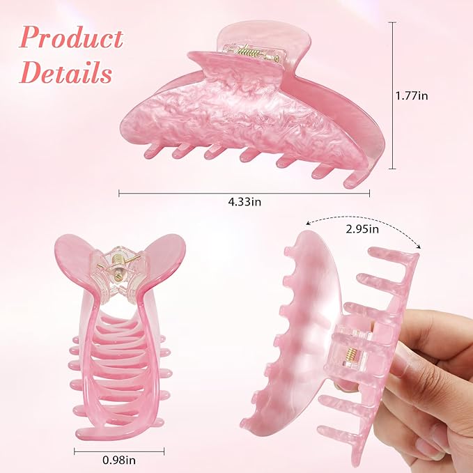 16 Pack Hair Claw Clips for Women - Large Non-Slip Acrylic Hair Claws for Thick Thin Hair, Cute Hair Barrettes Elegant & Durable, Fashion Hair Accessories Stylish Jaw Clips for Girls DIY Gift
