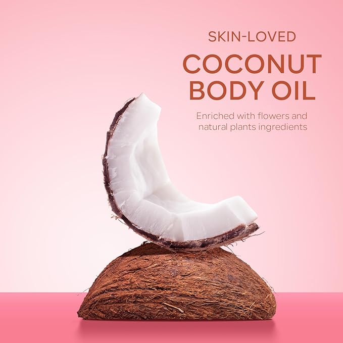 KYDA Travel Size Sunscreen, SPF 45 Body Glow Oil with Sequin Mica, Lightweight Moisturizing Coconuts Sunscreen SPF Glow Oil, Sun-kissed Shimmer Body Lotion, Water Resistant, 3.38 fl oz, ROSE