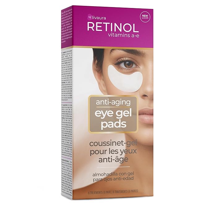 LIVAURA Retinol Anti-Aging Eye Gel Pads – Under Eyes Patches for Dark Circles & Puffiness, Hydrating Collagen Eyes Masks, Cooling Under Eye Gel Patches for Bags, Wrinkles & Fine Lines For Undereye