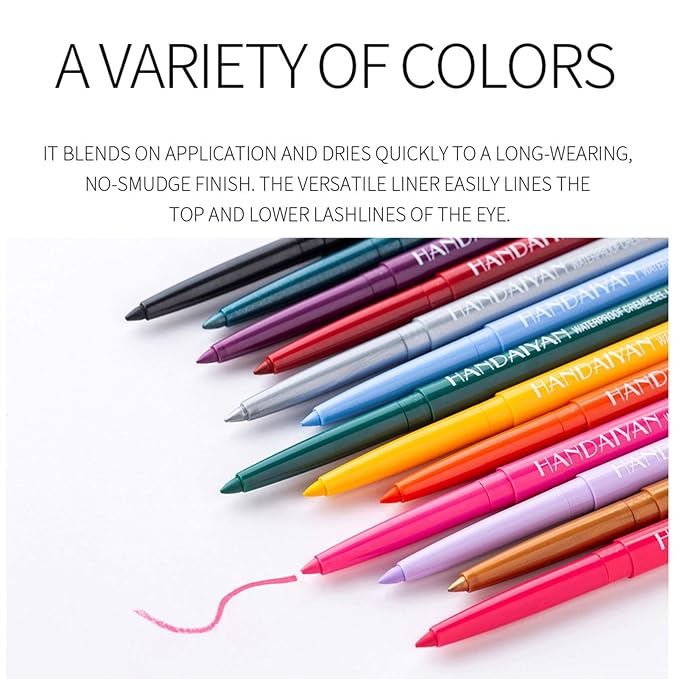 20 PCS Colored Eyeliners Pencil Set, 20 Colors Waterproof Long Lasting Retractable Matte Colorful Eyeliner Milti-Functional Eyeliner Eyeshadow Pen Gifts Mother's Day for Women
