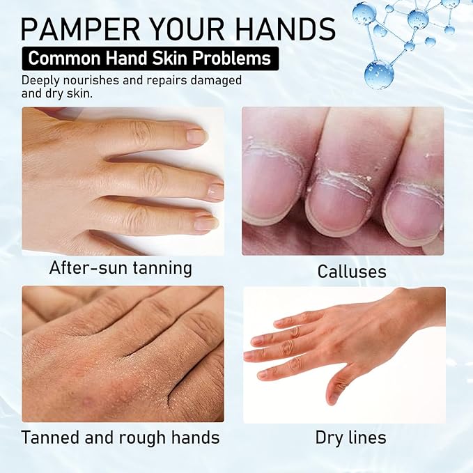 6PCS Moisturizing Hand Masks,Deep Nourishing Hand Gloves,Hydrating Hand Mask for Dry Cracked Hands,Soft and Smooth Touch Hands,Self Care Gifts for Women