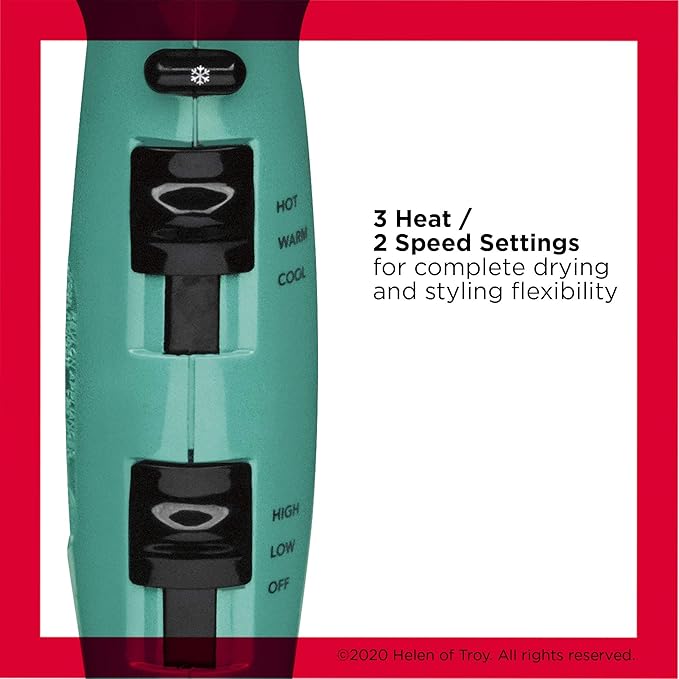 Revlon Volume Booster Hair Dryer | 1875W for Voluminous Lift and Body, (Green)