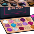BestLand 15 Colors Glitter Eyeshadow Palette Shimmer Ultra Pigmented Makeup Eye Shadow Powder Long Lasting Waterproof Holiday Party Makeup (Colors A)