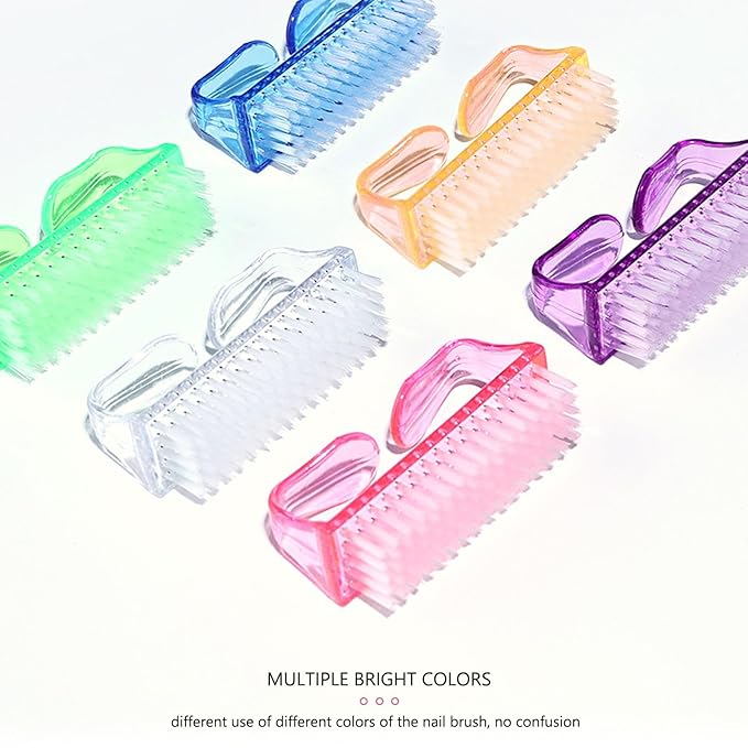 Handle Grip Nail Brush, Hand Fingernail Scrub Cleaning Brushes for Toes and Nails Cleaner, Pedicure Scrubbing tool kit for Men and Women 5 Pack (Multicolor)