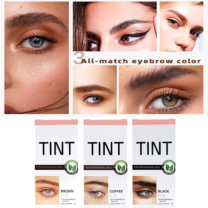 Lash Color Kit, Professional Black Lash and Brow Set with Natural Ingredients, Stay-True Vibrant Color, Safe & Easy Home DIY 7ml (Black)