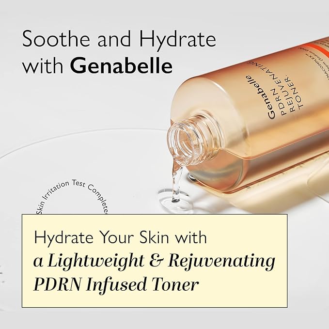 Genabelle PDRN Rejuvenating Toner - Deep Hydration & Skin Barrier Support with PDRN, Panthenol, Hyaluronic Acid - Soft & Glowing Skin - Glass Skin - 10.14 fl.oz/300ml