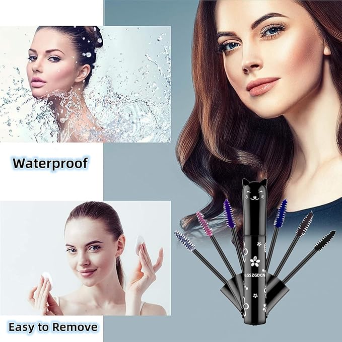 6 Colors Mascara eyelash for Liquid Sensational Washable Thick And Waterproof Fast Dry Extensions Curling Lengthening Makeup Eye, Lifting, Kit Gift Set