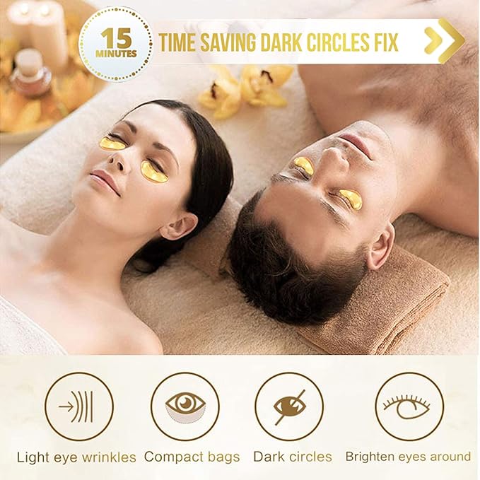 Lip Mask & Eye Mask - 30PCS Under Eye Patches Skincare, Crystal Collagen Hydrating Moisturizing Smoothing Gel Pads for Puffy Eyes Bags,Reducing Fine Lines Dark Circles, Anti-Aging Wrinkles Gold