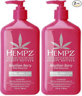 Hempz Brazilian Berry Beauty Actives Lotion with Peptides and Amino Acids,Hydrating and Firming Moisturizer for Body,Hands-and Feet 17 oz.,(Pack of 2)
