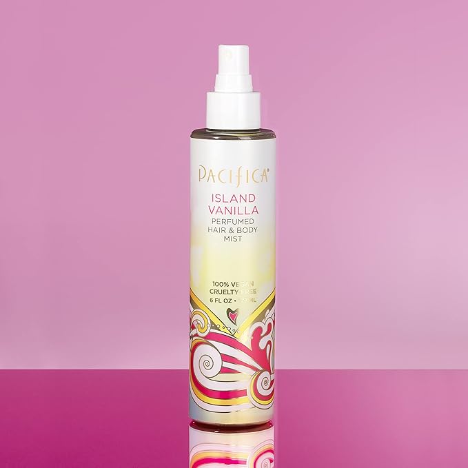 Pacifica Hair Perfume & Body Fragrance Spray Mist - Island Vanilla Pack with Sugar & Vanilla – Alcohol-Free, Vegan & Cruelty-Free, 6 oz each (Pack of 2)