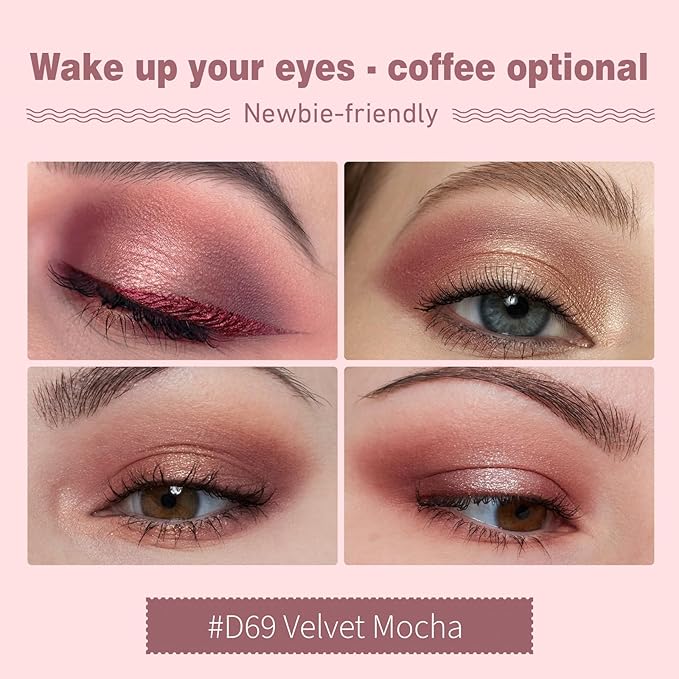 Refillable Eyeshadow Palette - Matte/Glitter/Duo-Chrome Pressed Powder & Cream Formula, Neutral/Shimmer/Smokey Multichrome, Travel-Friendly Iron Pan Refills (Matte, D69)