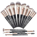 Makeup Brushes, MAANGE 18 Pcs Professional Makeup Brush Set Premium Synthetic Face Kabuki Brush Kit Foundation Blush Powder Eyeshadow Brushes Set（Black Gold)