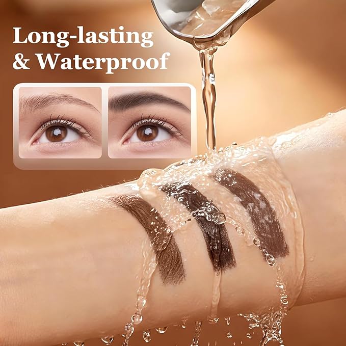 Long-lasting Waterproof Smudge-proof Liquid Eyebrow Gel/Tint, Sweatproof Eyebrow Dye Cream - Multifunctional Brow Definer for Salon Use, Eyebrow Dye for Women （BLACK）