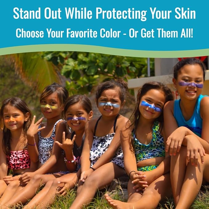 Zinka Colored Zinc Oxide Sunblock – High Zinc Formula for Nose and Face, 2 Pack, Blue
