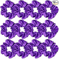 Sufermoe 12 Pcs Satin Silk Hair Scrunchies, 4.5 Inch, Hair Ties, Hair Bands, Ponytail Holders, Dark Purple, Hair Accessories for Women and Girls