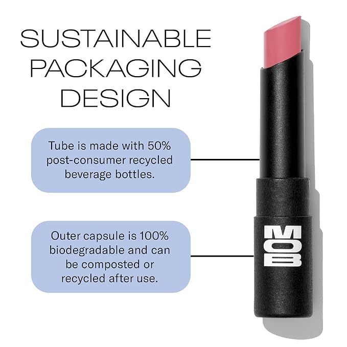 MOB Beauty Soft Matte Lipstick, M93 Rosy Mauve, Long Lasting, Weightless Blurring Lip Color Infused with Skincare, Vegan, Silicone-Free, Cruelty Free