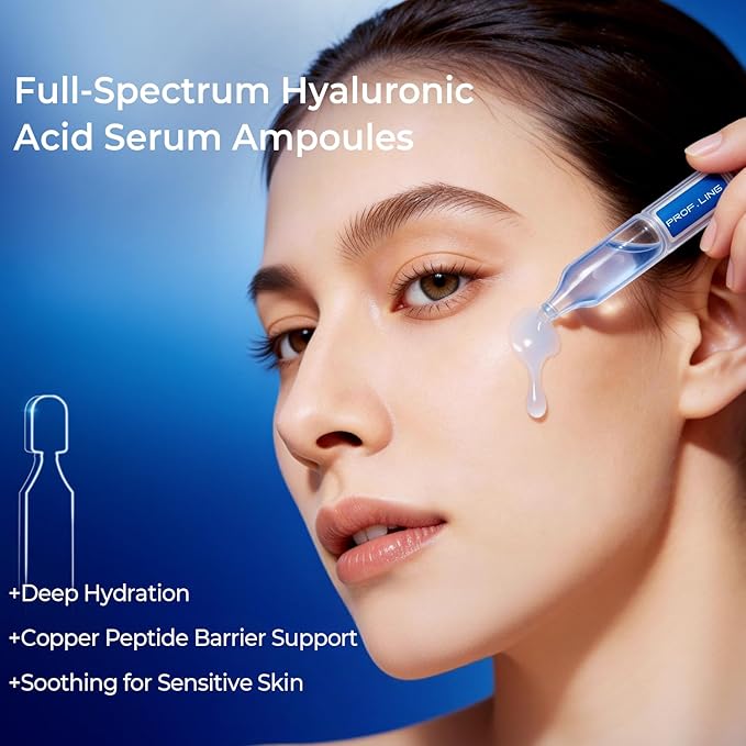 Full Spectrum Hyaluronic Acid Serum with Copper Peptides, For Microneedling & Post Treatment Care, Fast Redness Relief, Anti Aging Firming Hydrating Soothing Repair Serum for Sensitive Skin