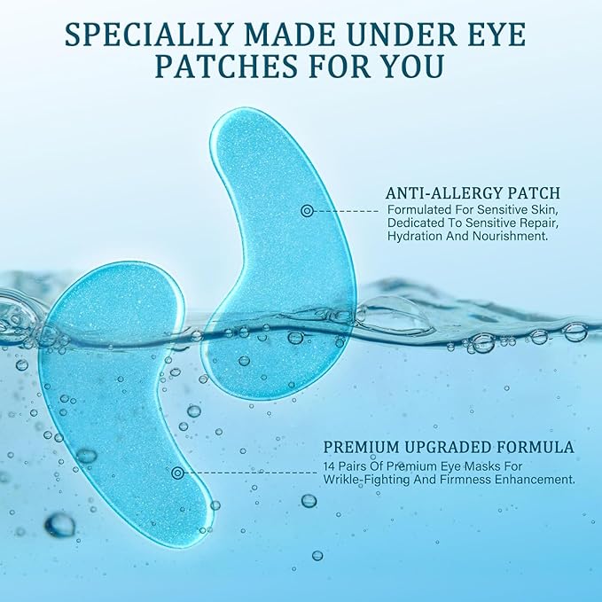 Under Eye Patches Masks - for Dark Circles,Puffy Eyes, Wrinkles, Eye Bags,Fine Lines,Treatment with Hyaluronic Acid and Collagen, Hydrating and Moisturizing (30 Pcs)