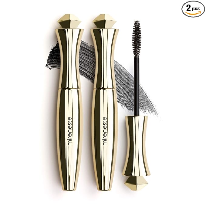 MIRENESSE Secret Weapon Original 24hr Mascara - WINNER BEST MASCARA - Volume, Thickening & Lengthening, Tubing Formula, Easy Water Removal - For Sensitive Eyes - Black (10g / 0.35oz) (Duo)