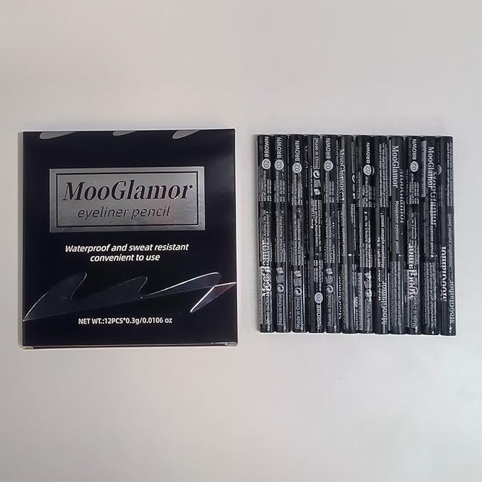 New 12 Pcs Black Eyeliner Pencil Gel Eyeliner Pen with Retractable and Waterproof Eye Liner for Bold and Defined Eye Liner（Black）