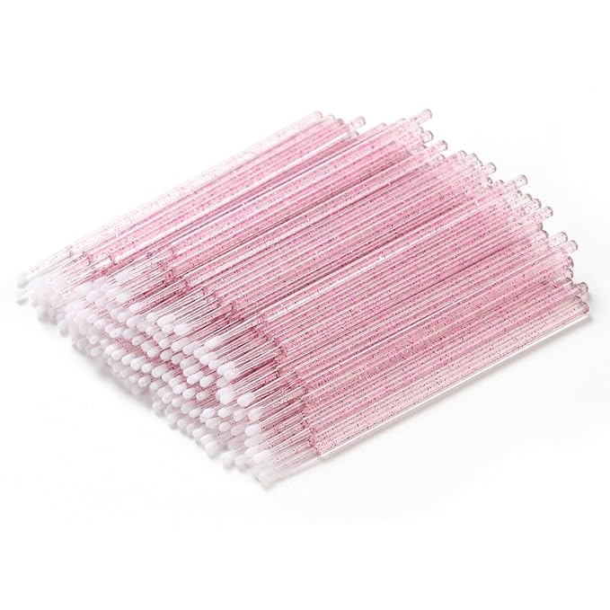 300pcs Disposable Micro Applicators brushes,JASSINS Eyelash Extensions Microfiber Wands Applicator Brush,False Eyelashes Brush Clean Mascara swabs(2.0 mm With Container) (PURPLE)