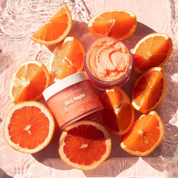 NCLA Beauty Hey Sugar All Natural Body Scrub - Moisturizing, Exfoliating Sugar Scrub - Shea, Cocoa, and Mango Butters - Pink Grapefruit - 8.8 oz