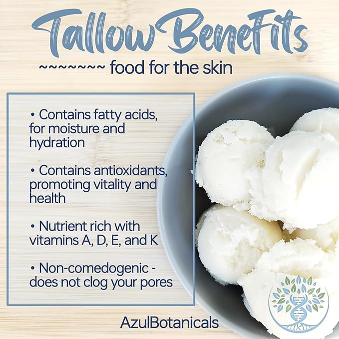 Methylene Blue Infused Whipped Grass Fed Beef Tallow Balm, Anti-Aging, Moisturizer, Stretchmarks, Rosacea, Psoriasis, Eczema, Acne, All skin types, (3.4 oz)
