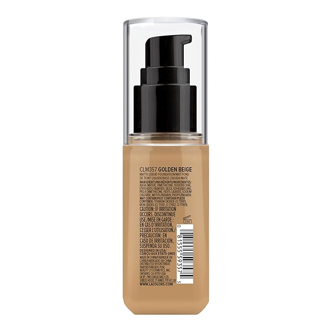 L.A. COLORS Truly Matte Foundation, Golden Beige CLM357