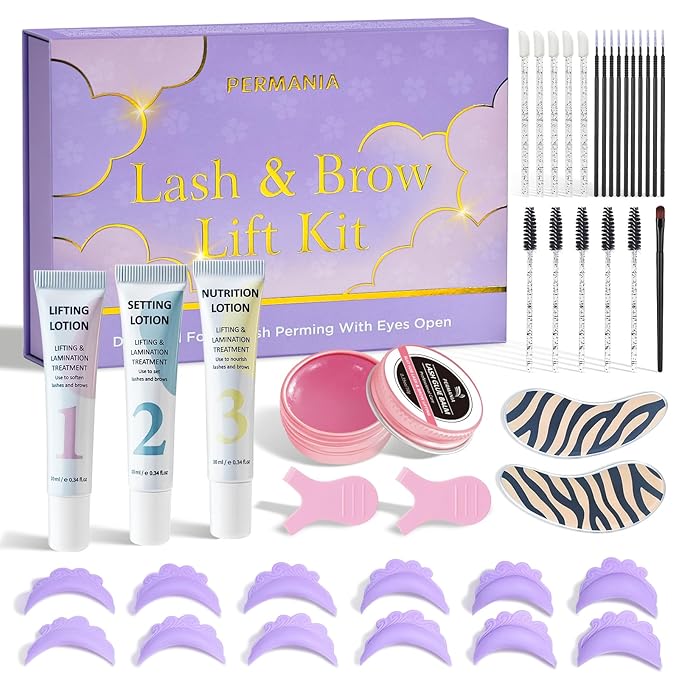 PERMANIA Eyes Open Korean Lash Lift Kit, Easy Use at Home for Eyelash Lifting with Detailed Instruction, Salon Results Instant