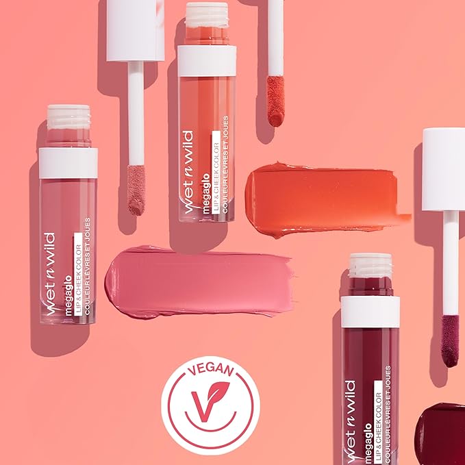 wet n wild Mega Glo Lip & Cheek Color, Creamy Coral Stain, Buildable Multi-Use Soft Matte Finish, Vegan & Cruelty-Free - Coral Dream (Pack of 2)