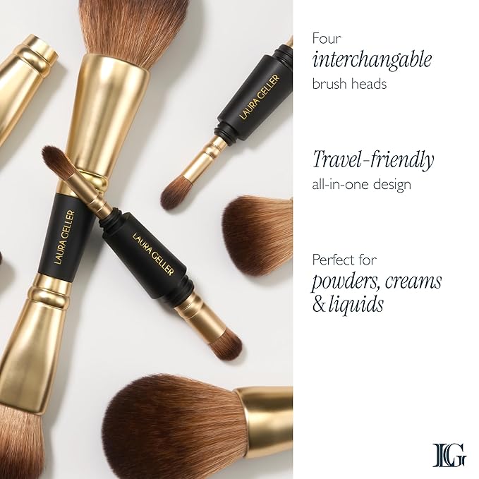 LAURA GELLER NEW YORK Gellers Greatest Kit - Baked Face & Eye Palette New York Minute + 4-in-1 Travel Makeup Brush