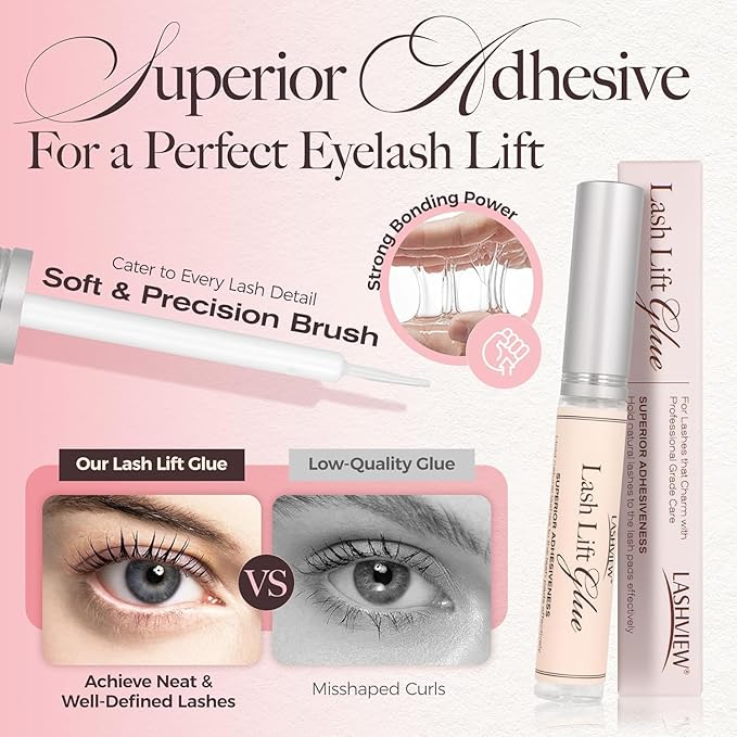 LASHVIEW Lash Lift Kit,Eyelash Perm Kit,Liquid Set,Semi-Permanent,Curling Perming,Wave Lift Extension Perm Se