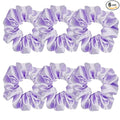 Sufermoe 6 Pcs Satin Silk Hair Scrunchies, Light Purple 4.5 Inch, Soft Fashion Hair Ties and Ponytail Holders for Women and Girls