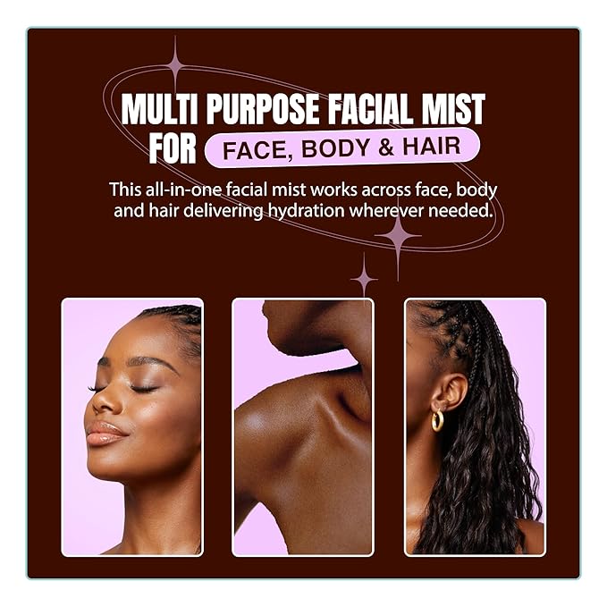 Lela Beauty All-In-One Rose Mist Hydrating Face, Body & Hair Spray with Vitamin E & Rose - Lightweight Travel Size Formula with Cooling Facial Mist for Glow & Refreshed Skin - 3.4fl oz