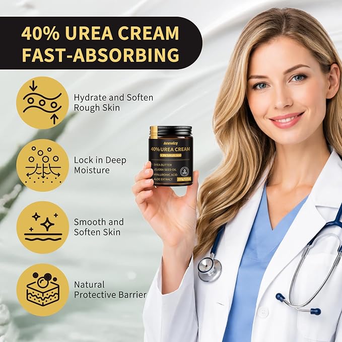 Urea Cream 40% Plus Salicylic Acid 2%, Foot Cream for Dry, Cracked Heels, Calluses Professional Feet Maximum Strength Moisturizing Cream, 155g