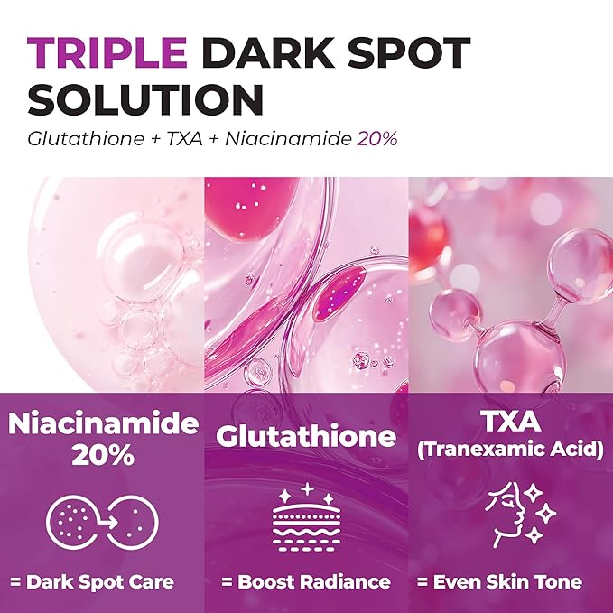 JUMISO 20% Niacinamide Dark Spot Serum 2-Pack – TXA + Glutathione Brightening Face Serum Value Set – Pore Care, Glass Skin Finish – Fast-Absorbing, Centella Soothing, Sensitive Skin Safe, 1.35 fl ozx2