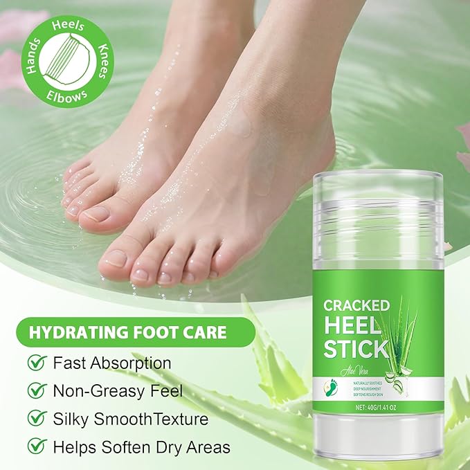 Cracked Heel Urea Stick,Aloe vera Scent,Foot Care Cream 60 Percent Stick,Maximum Strength Urea Cream for Feet,Moisturizer and Hydrates Dry Cracked Feet, Knees, Elbows, Hands