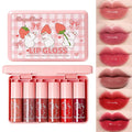 Eakroo 6 Colors Lip Gloss Set, Hydrating Korean Lip Gloss for Women, Non-Sticky Lip Oil Stain, Lip Stain Long Lasting Waterproof, Shiny Lip Gloss for Lip Makeup and Gifts, High Pigment, Vivid Color