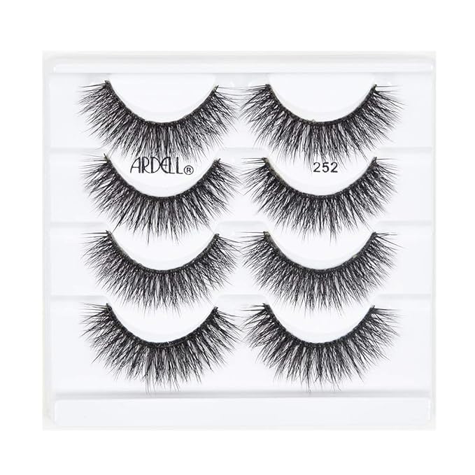 Ardell Natural Look Mega Volume, 252 - Full Volume, Long-Lasting Fake Lashes for Flawless Look, 4 Pairs