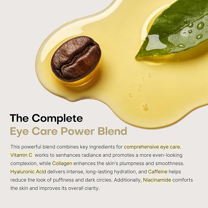 dewyhour Vitamin C Collagen Firming Hydrogel Patches - Under Eye Patches for Puffy Eyes & Dark Circles, Moisturizing Eye Mask with Caffeine & Hyaluronic Acid, Gentle Korean Skincare