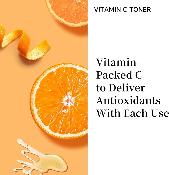 Vitamin C Face Toner 130ml, HONLINK 5X Vitamin C Complex with Niacinamide & Hyaluronic Acid, Hydrating & Balancing Toner for Daily Skincare, Valentine’s Day Gift for Her