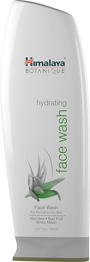 Himalaya Botanique Aloe Vera Hydrating Face Wash for Deep Cleansing and Ultra Moisturizing for Dry, Itchy Skin, 5.07 oz