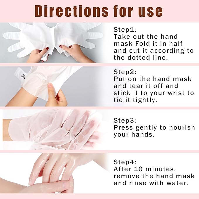 6 Pairs Hand Mask for Dry Cracked Hands,Nourishing Moisturizing Gloves,Hands Moisturizer for Deep Moisturizing,Silky Smooth Moisturizing Gloves,Hand Care Mask Set(O)