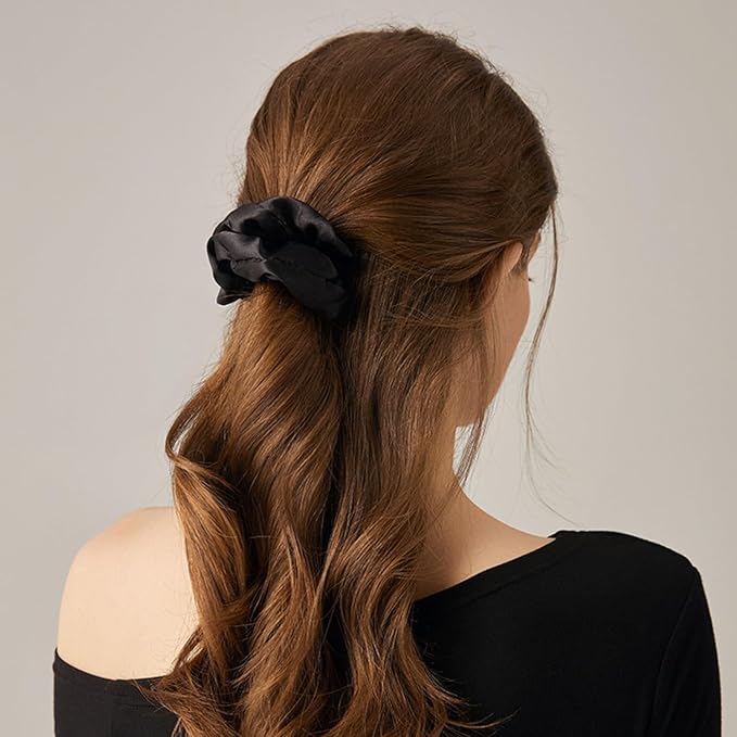 12PCS Satin Scrunchies Pack for Women and Girls, Soft Silk Hair Ties for Sleeping, No-Damage Satin Ponytail Holders for Thick or Curly Hair
