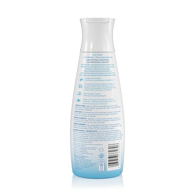 Live Clean Shampoo, Moisturizing Coconut Milk, 12 Oz