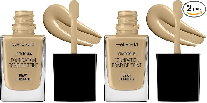 wet n wild Photo Focus Dewy Foundation Cream Beige (Pack of 2)